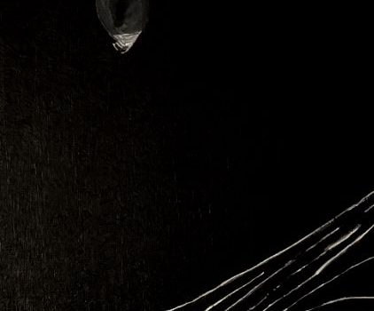 Acrylgemälde eines schwarzen Panthers im Profil auf 50x70 cm Leinwand; symbolische Darstellung der inneren Stärke und des Sieges über die Depression.