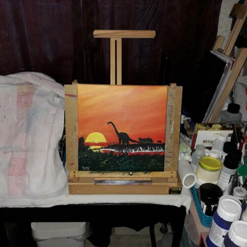 Brontosaurus-im-Abendrot