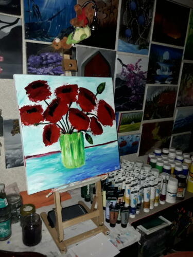 Mohnblumenstrauss-in-der-Vase